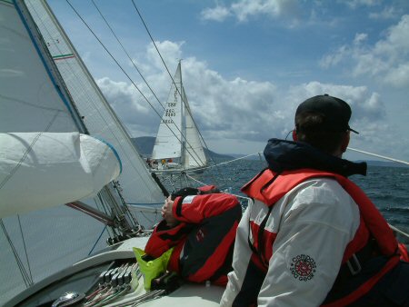 Fantastic weather on the run into Tarbert