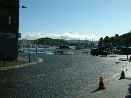 The view of Tarbert harbour from the Campbeltown road